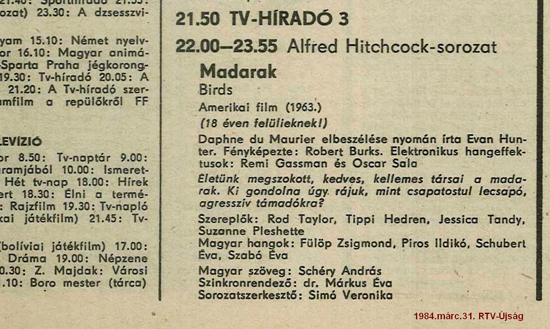 RTV: 1984: Madarak