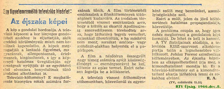 Az jszaka kpei (1966) - Rtv